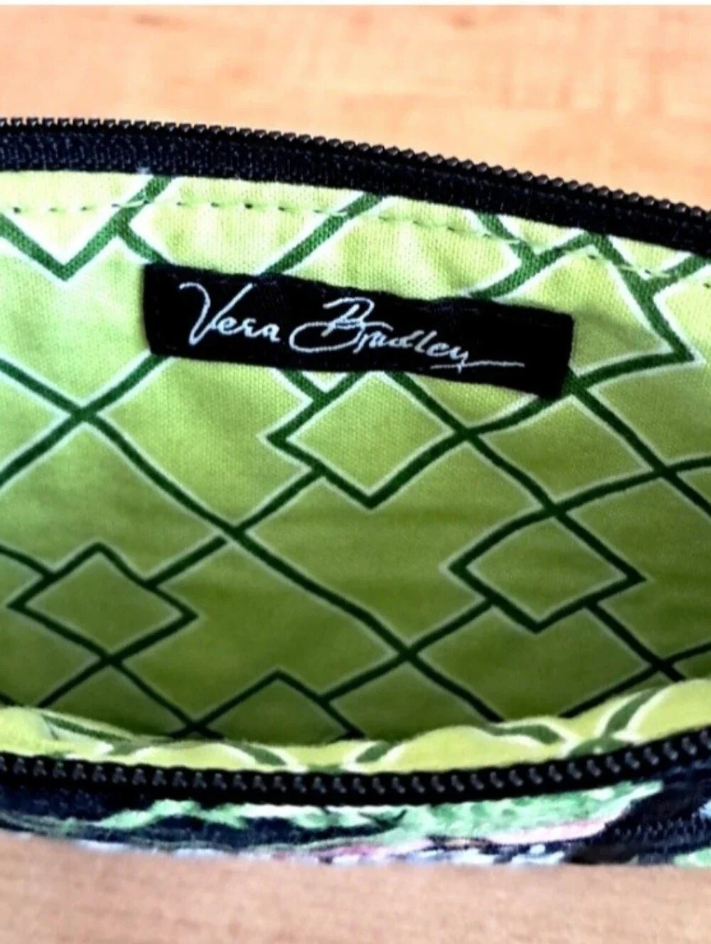 Vera Bradley Black Peacock Spectator Clutch Wallet Cosmetic Case. New